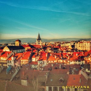 Annecy na França, vista panorâmica