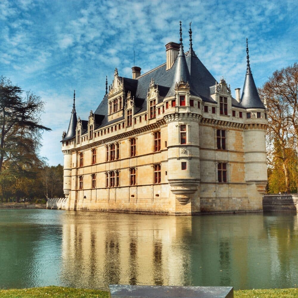 Château de Azay le Rideau one of the 9 castles on our route of the Châteaux de la Loire