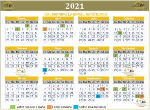 Read more about the article Barcelona work calendar 2021 to plan our next Post-Covid holidays