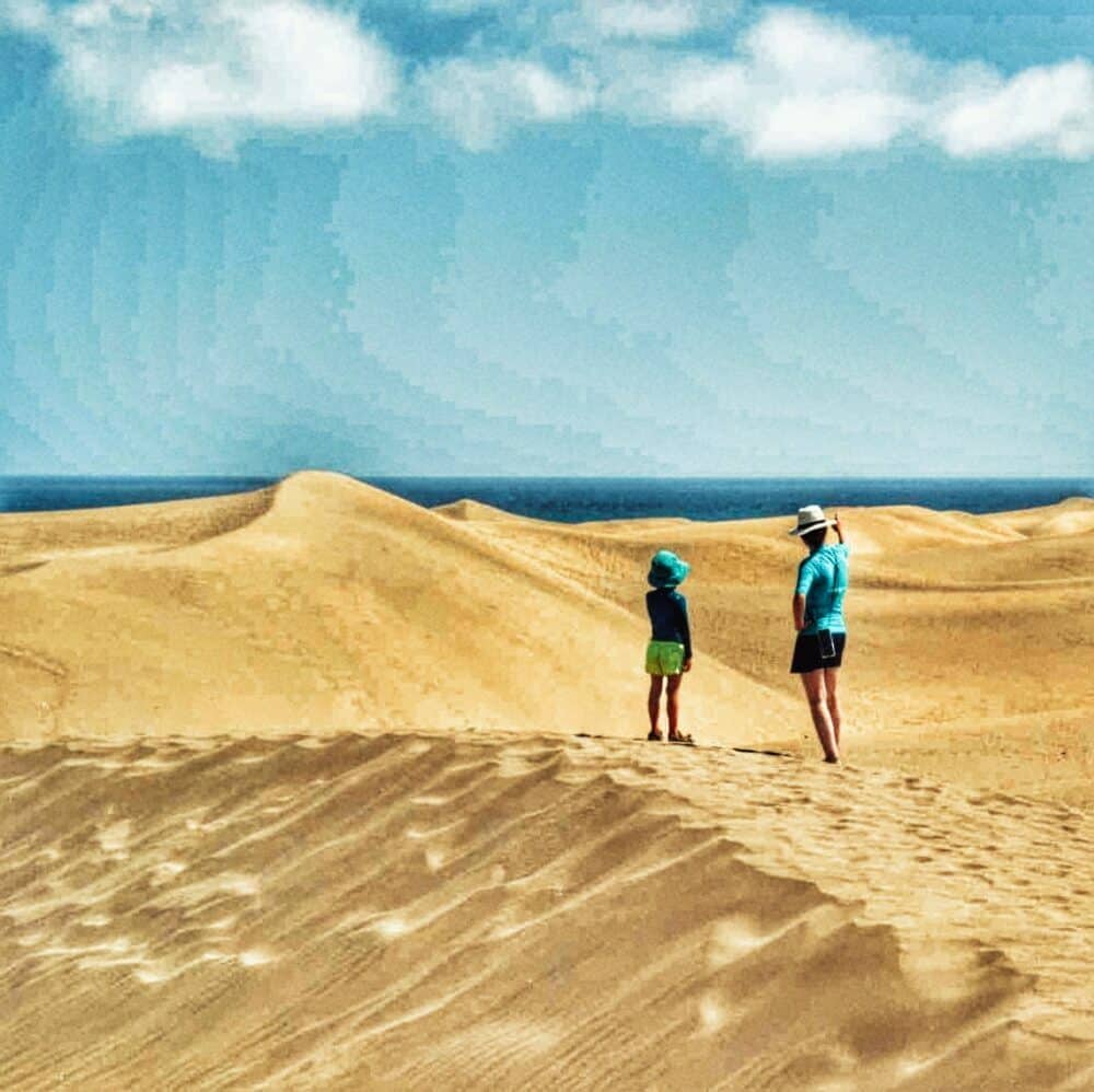 Dunas Maspalomas en las Islas Canarias en autocaravana