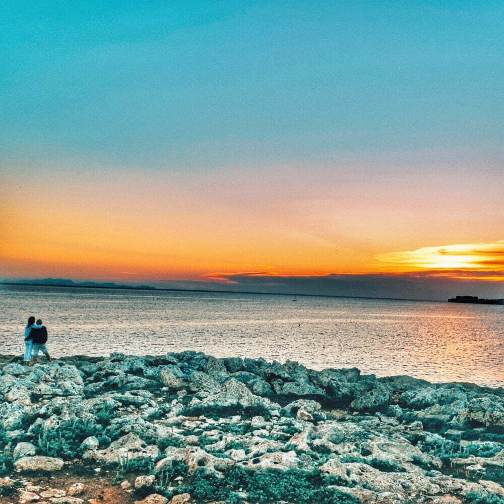 Puesta de sol desde Ciutadella de Menorca en autocaravana