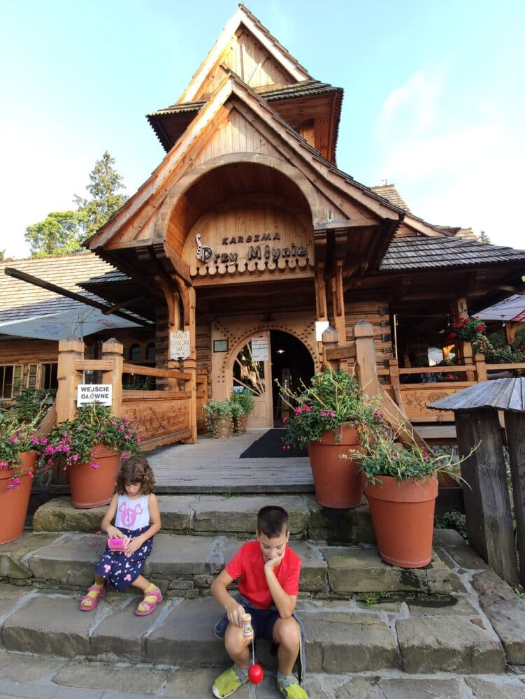 Wooden houses and restaurants in Zakopane