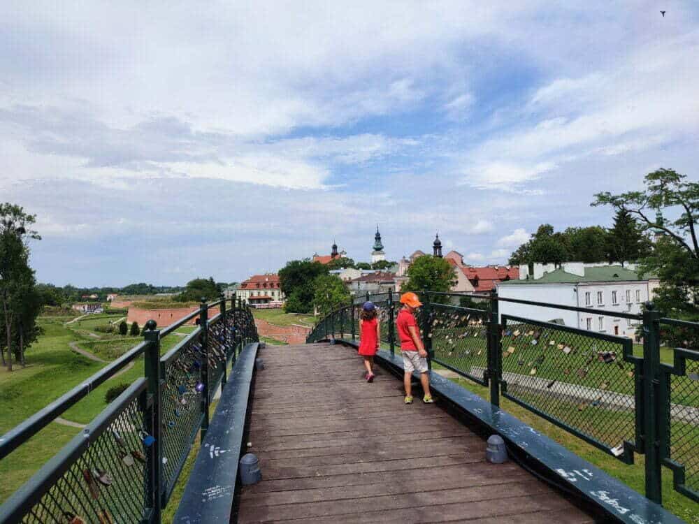 Padlocks on the bridges of lovers of Zamosc