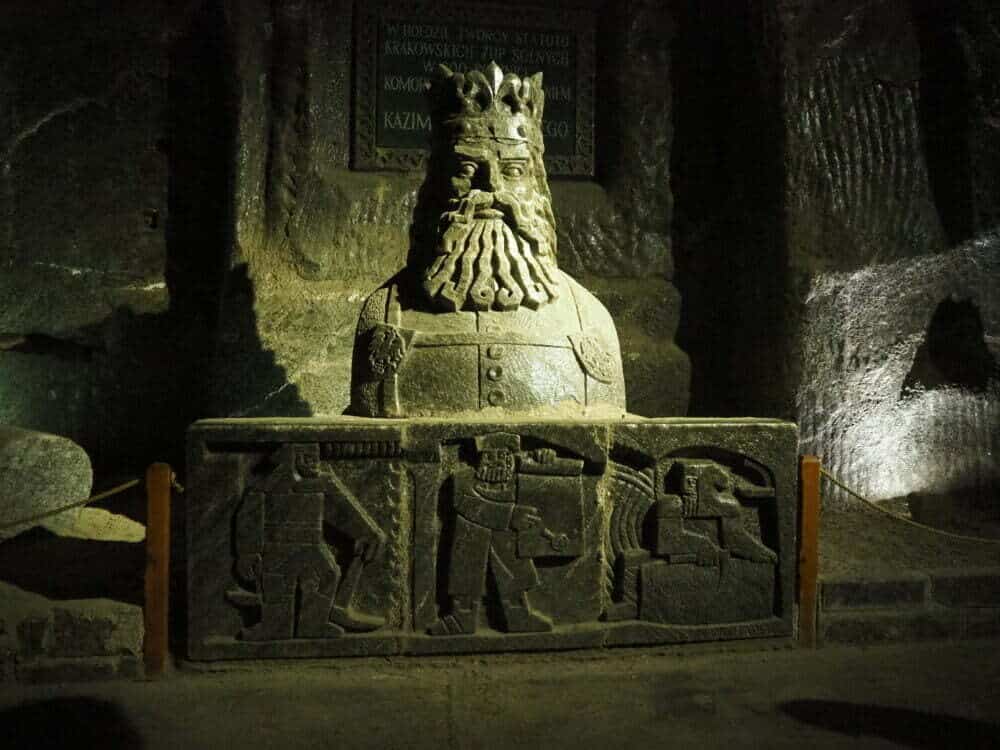 The Polish King of Salt Miners at the Wieliczka Salt Mine in Poland