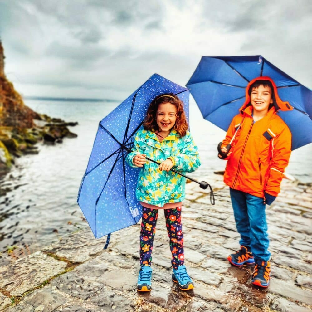 Sorrisos em Lac Leman na chuva