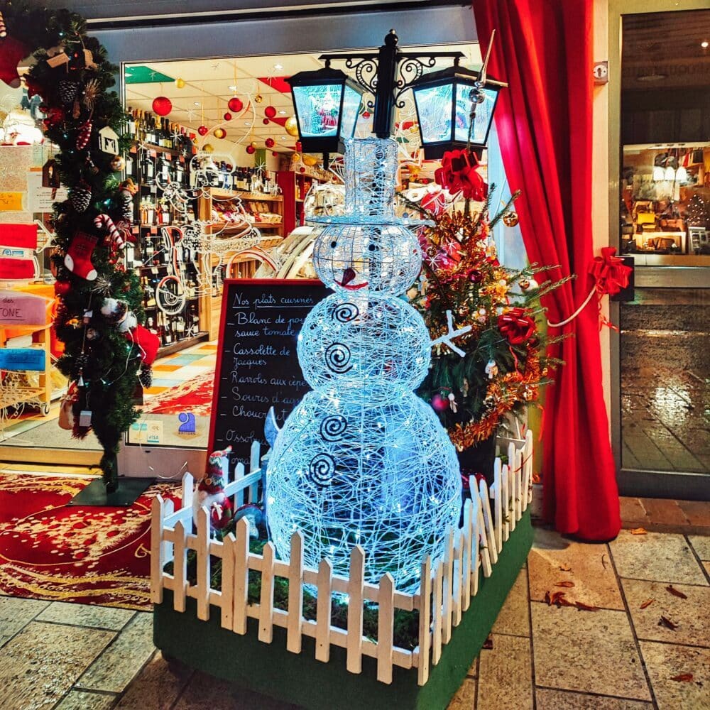 Tienda decorada de navidad en Thonon les bains