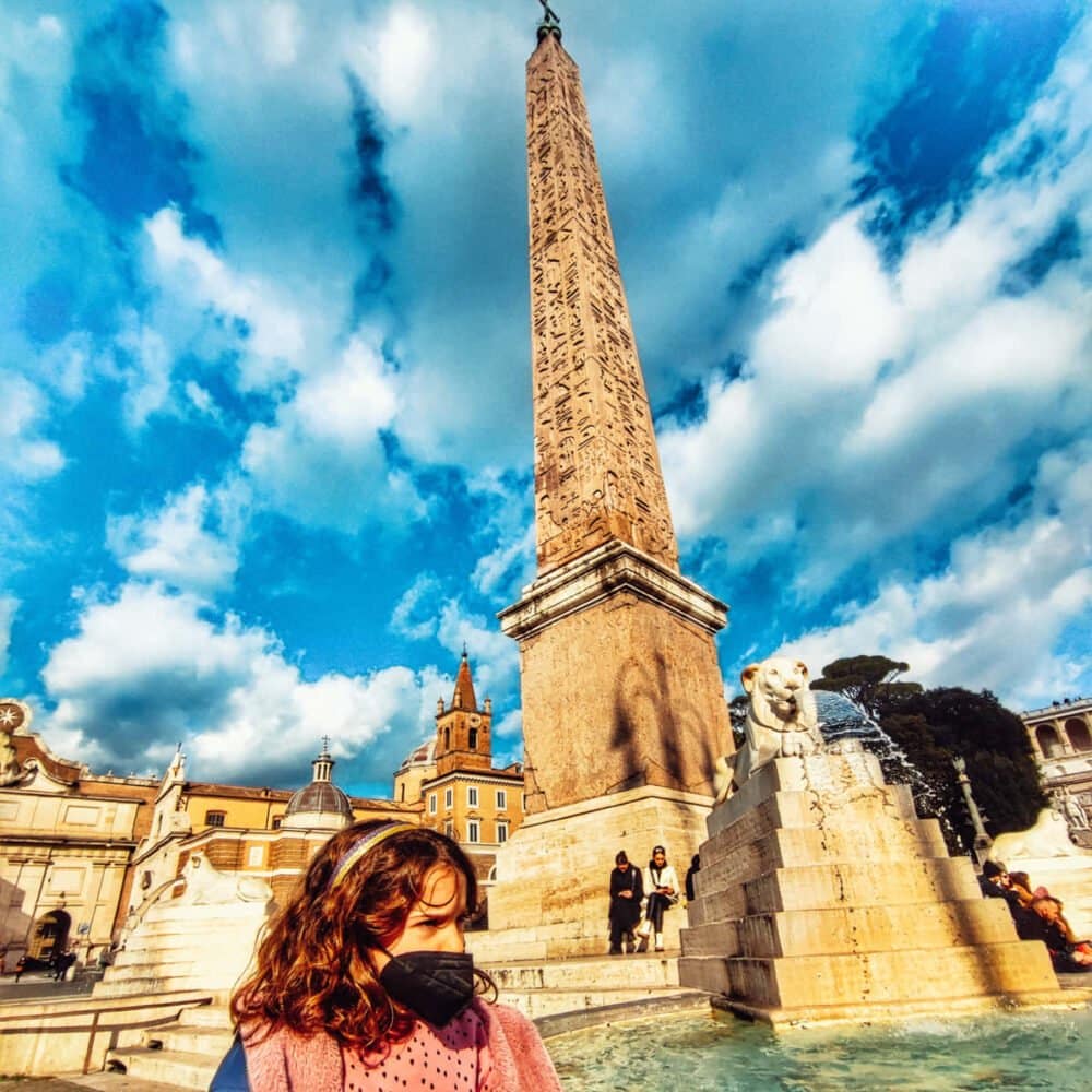 Authentischer ägyptischer Obelisk von der Plaza Popolo in Rom