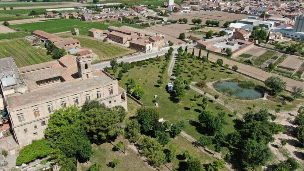 Nuestra autocaravana en el área de Bellpuig (Cataluña)