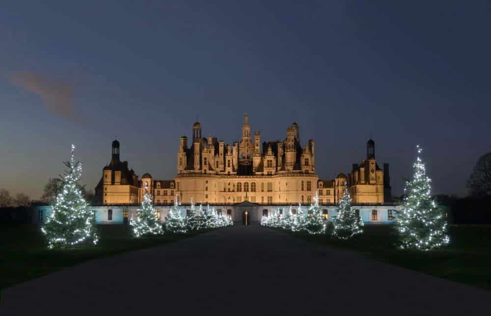 Castelo de Chambord no Natal