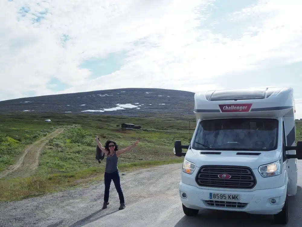 Arriving at North Cape in Norway by motorhome