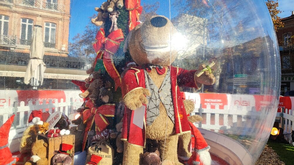 Decoración navideña del mercado de Navidad de Albí