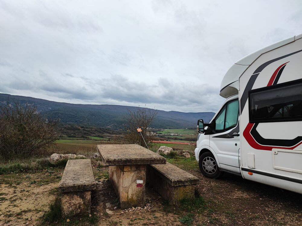 In a motorhome in Navarra never camping freely