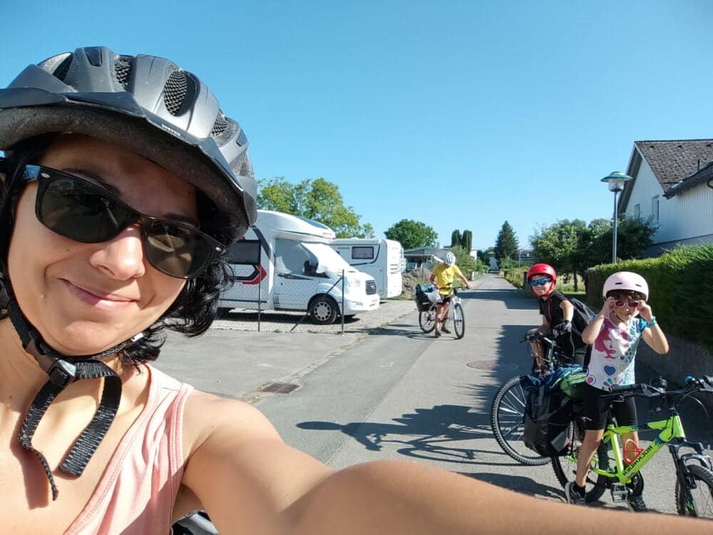 Punto y momento de salida hacia nuestra ruta por el Lago Constanza en bicicleta con niños durante 5 días
