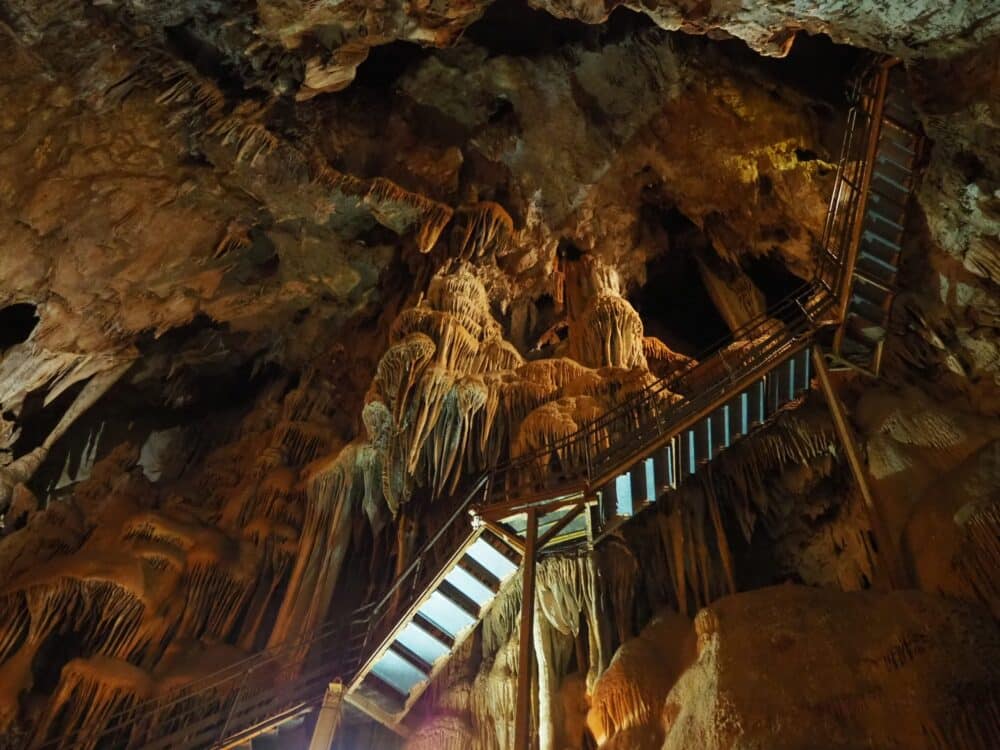 Visitable cave in the Ardèche, France