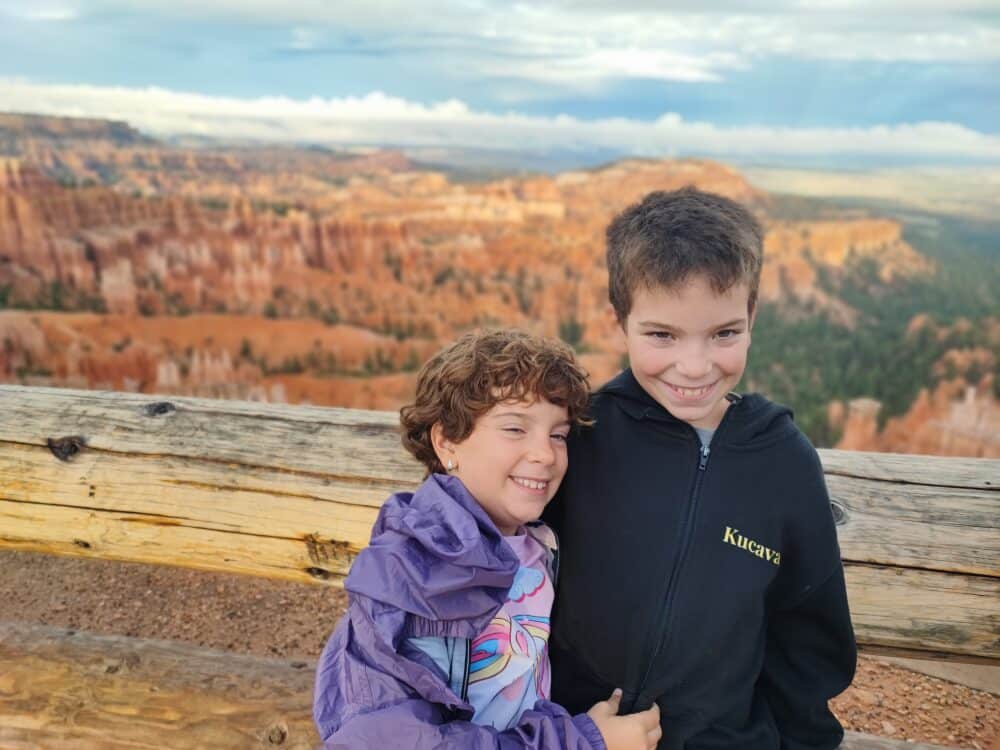 At one of the Bryce Canyon overlooks, seeing the fairy chimneys, hoodos