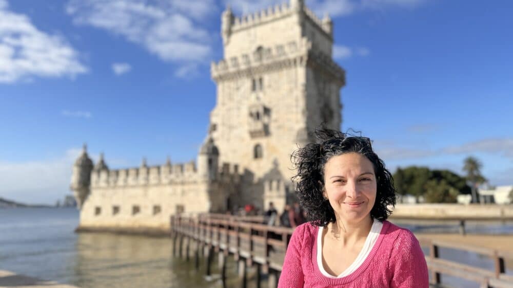 En la Torre de Belém en nuestra visita a Lisboa con niños