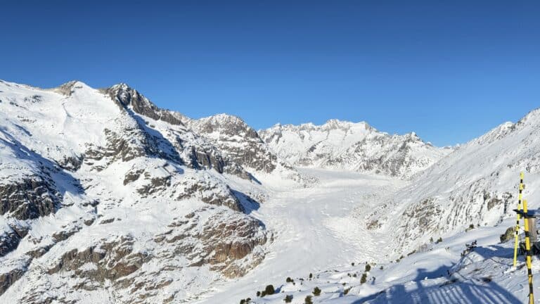 Glacera Aletsch Arena, Patrimoni de la Humanitat per la UNESCO i el més gran d'Europa amb 20 km de llarg