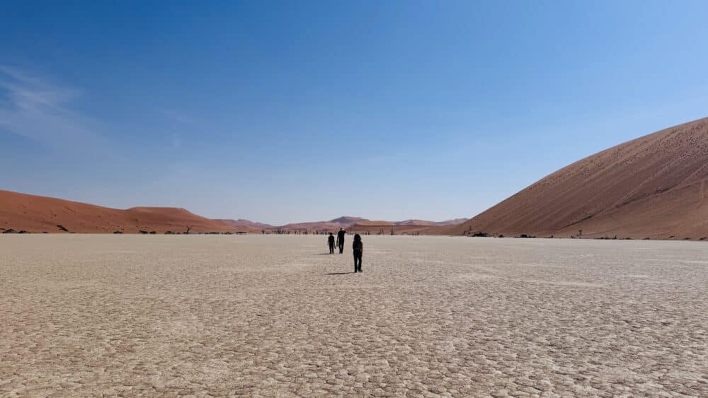 Deadvlei, salar on es troben els arbres morts de més de 900 anys envoltat de les dunes del Sossvlei Patrimoni de la Humanitat per la UNESCO